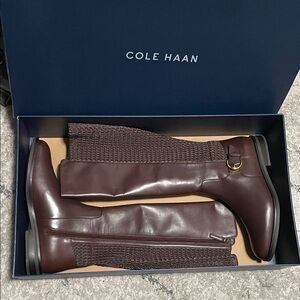 Cole Haan Dark Brown Leather Riding Boots